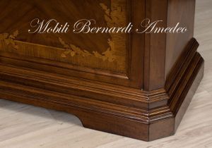 Classic style living room sideboard in inlaid wood 190 cm