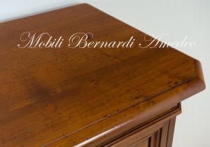 Classic wooden sideboard with inlaid doors, artisanal production made in Italy