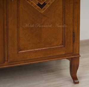 Pantry cupboard in national walnut wood with classic style reproduction inlay