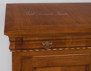 Pantry cupboard in national walnut wood with classic style reproduction inlay