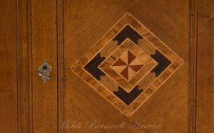 Pantry cupboard in national walnut wood with classic style reproduction inlay