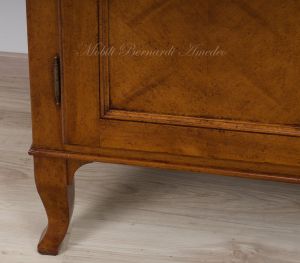 Pantry cupboard in national walnut wood with classic style reproduction inlay