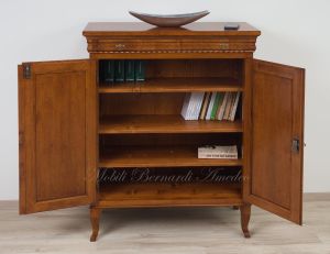 Pantry cupboard in national walnut wood with classic style reproduction inlay