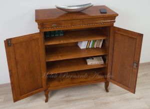 Pantry cupboard in national walnut wood with classic style reproduction inlay