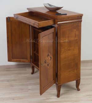 Pantry cupboard in national walnut wood with classic style reproduction inlay