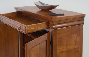Pantry cupboard in national walnut wood with classic style reproduction inlay