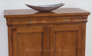 Reproduction pantry sideboard in classic style in national walnut wood, Italian artisan production