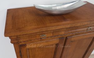 Reproduction pantry sideboard in classic style in national walnut wood, Italian artisan production