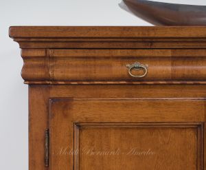 Reproduction pantry sideboard in classic style in national walnut wood, Italian artisan production