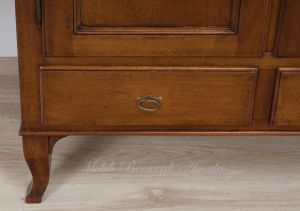 Reproduction pantry sideboard in classic style in national walnut wood, Italian artisan production