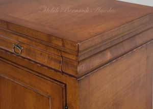 Reproduction pantry sideboard in classic style in national walnut wood, Italian artisan production