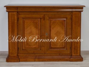 Classic living room sideboard in solid walnut inlaid 160 cm