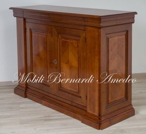 Classic living room sideboard in solid walnut inlaid 160 cm