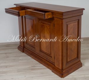 Classic living room sideboard in solid walnut inlaid 160 cm