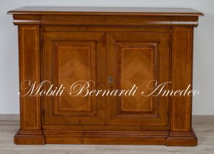 Classic living room sideboard in solid walnut inlaid 160 cm