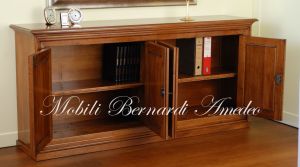 Credenza in legno di noce con 4 ante senza cassetti cm 200
