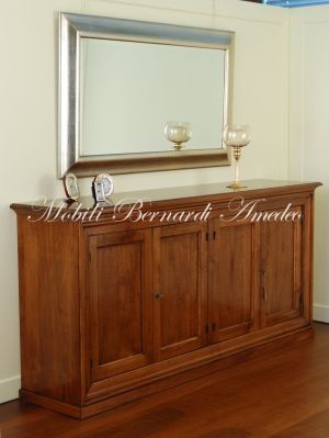 Credenza in legno di noce con 4 ante senza cassetti cm 200
