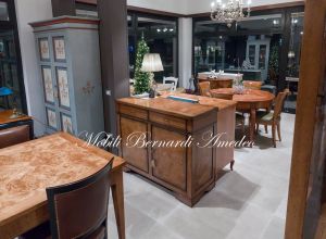 Classic style sideboard handcrafted in solid walnut wood with poplar root applications