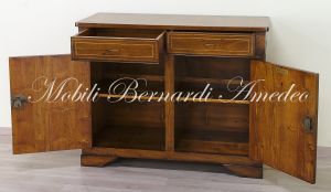 Classic style sideboard handcrafted in solid walnut wood with poplar root applications
