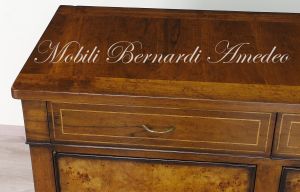 Classic style sideboard handcrafted in solid walnut wood with poplar root applications