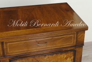 Classic style sideboard handcrafted in solid walnut wood with poplar root applications