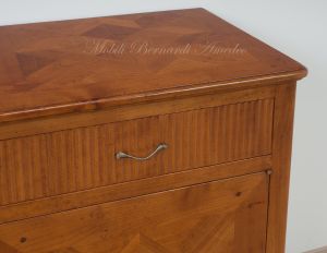 Provençal style sideboard made of solid cherry wood with 2 inlaid doors and 2 drawers