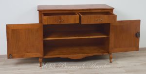 Provençal style sideboard made of solid cherry wood with 2 inlaid doors and 2 drawers