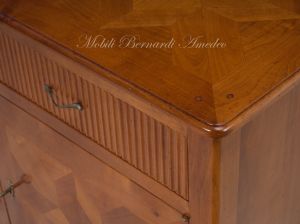Provençal style sideboard made of solid cherry wood with 2 inlaid doors and 2 drawers
