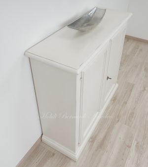 Classic style 2-door solid wood sideboard with antique cream white finish