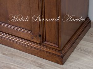 Credenza in legno massello di noce con 2 ante e 1 cassetto stile arte povera