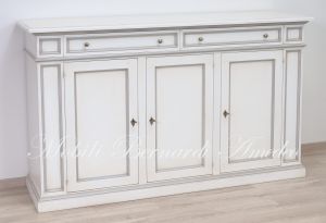 Arte Povera sideboard with 3 doors in solid wood with lacquered finish