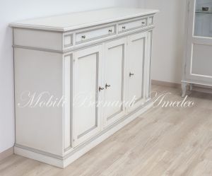 Arte Povera sideboard with 3 doors in solid wood with lacquered finish