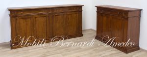 Credenzone arte povera in legno massiccio di noce con 4 ante cm 230
