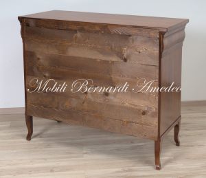 Sideboard made of walnut wood with 2 doors and 2 drawers in classic Louis Philippe style