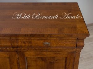 Sideboard handmade in Italy in national walnut wood with 3 doors and 3 drawers in classic style