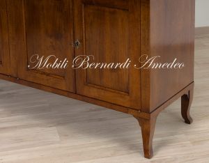 Handmade sideboard in classic style national walnut wood with 4 doors and 2 shaped drawers with inlay