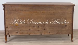 Handmade sideboard in classic style national walnut wood with 4 doors and 2 shaped drawers with inlay