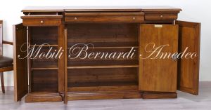 Classic living room sideboard made of solid walnut wood measuring 190 cm