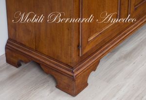 Credenza classica da 200 cm in legno massiccio di noce stile 800 veneto con 4 ante e 4 cassetti