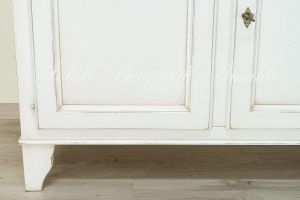Pantry cabinet - country style bookcase in solid wood with shelf with 4 glass doors