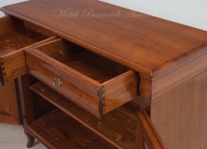 Credenzina in legno massello di noce da 110 cm stile classico