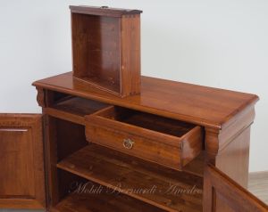 Credenzina in legno massello di noce da 110 cm stile classico