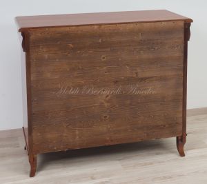 Credenzina in legno massello di noce da 110 cm stile classico