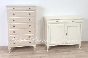 2-door sideboard in solid wood, white finish