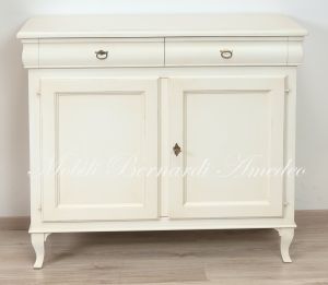 2-door sideboard in solid wood, white finish