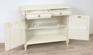 2-door sideboard in solid wood, white finish