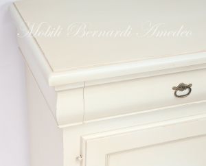 2-door sideboard in solid wood, white finish