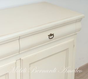 2-door sideboard in solid wood, white finish