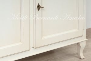 2-door sideboard in solid wood, white finish