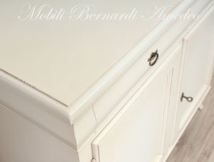 2-door sideboard in solid wood, white finish